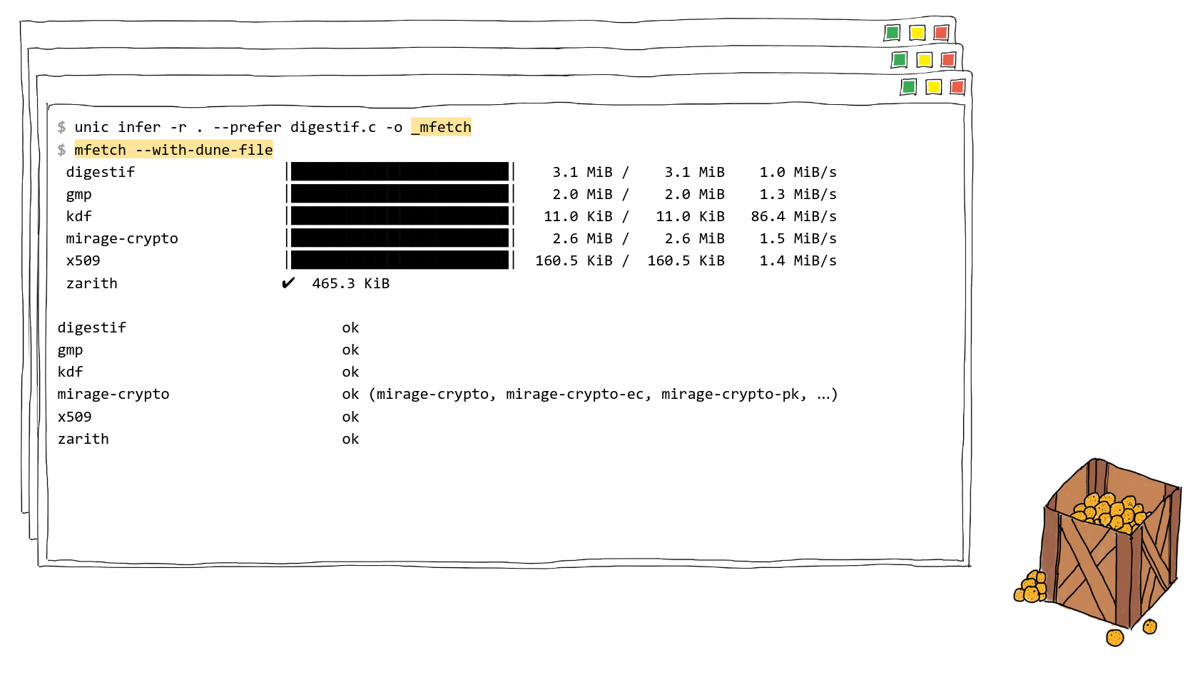unic and mfetch in action, from Romain's slides